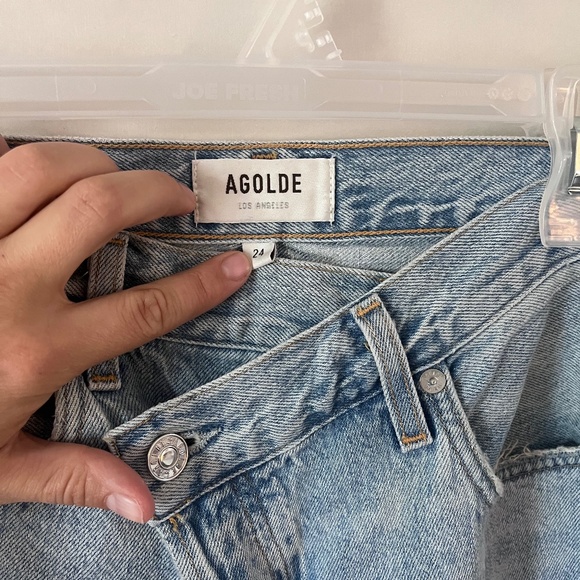 AGOLDE criss cross jeans size 24, 30" inseam blue jeans. New condition - Picture 1 of 6